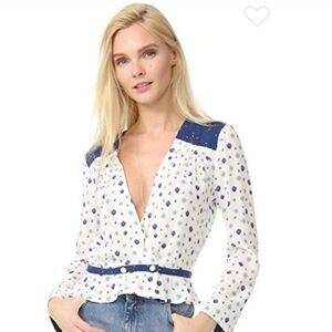 Free People Where We Roam Floral Top